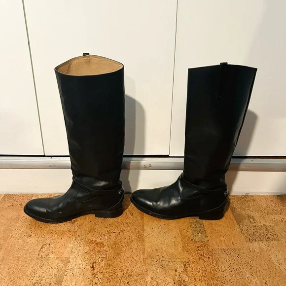 Frye Lindsay Plate Boot in Black Leather - Picture 10 of 14